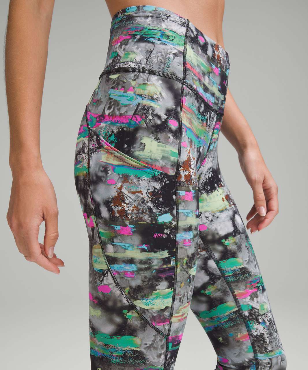 Lululemon Fast and Free High-Rise Crop 23" - Paint Drift Multi