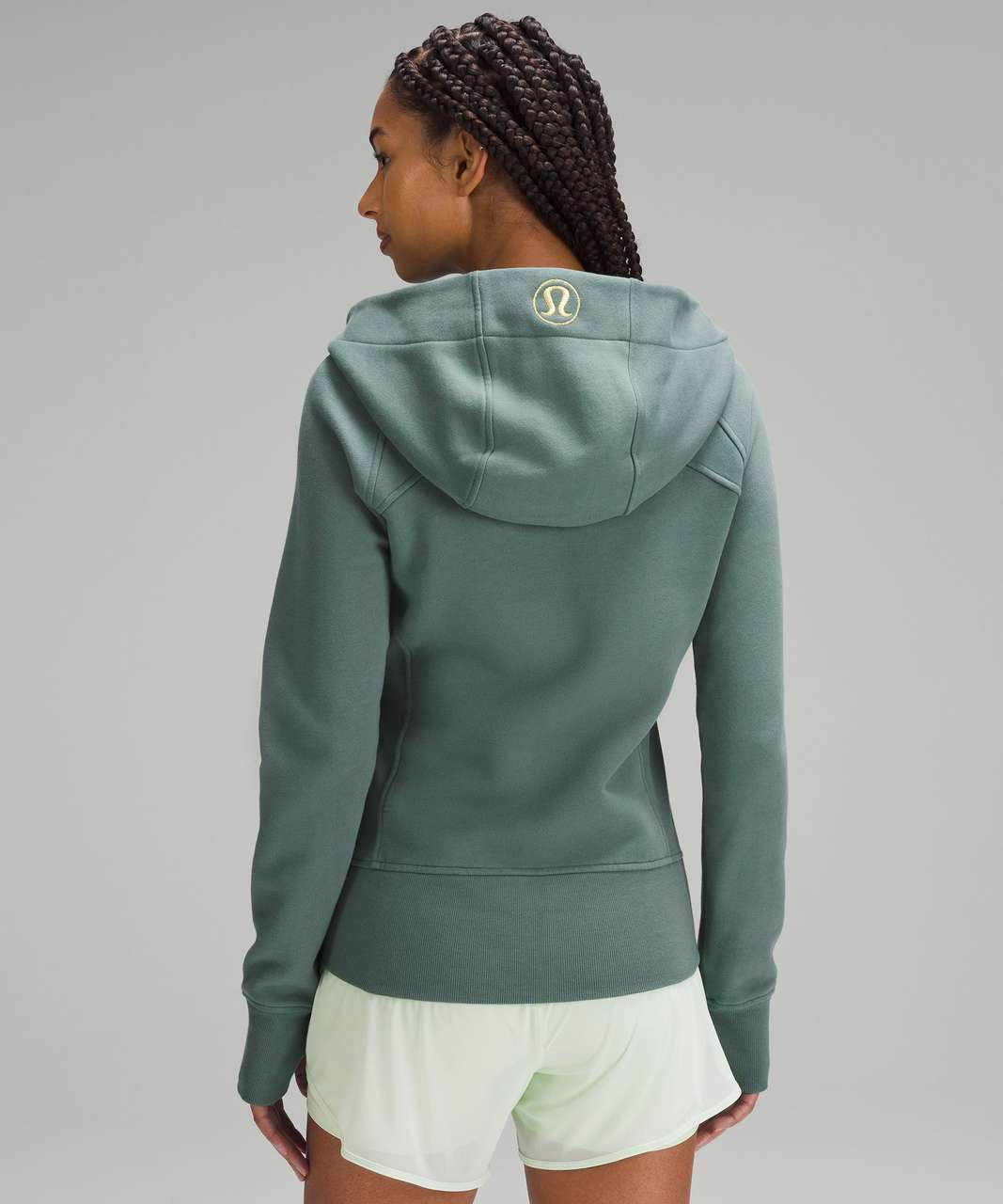 New Lululemon Scuba Full Zip Hoodie Everglades Green With Gold