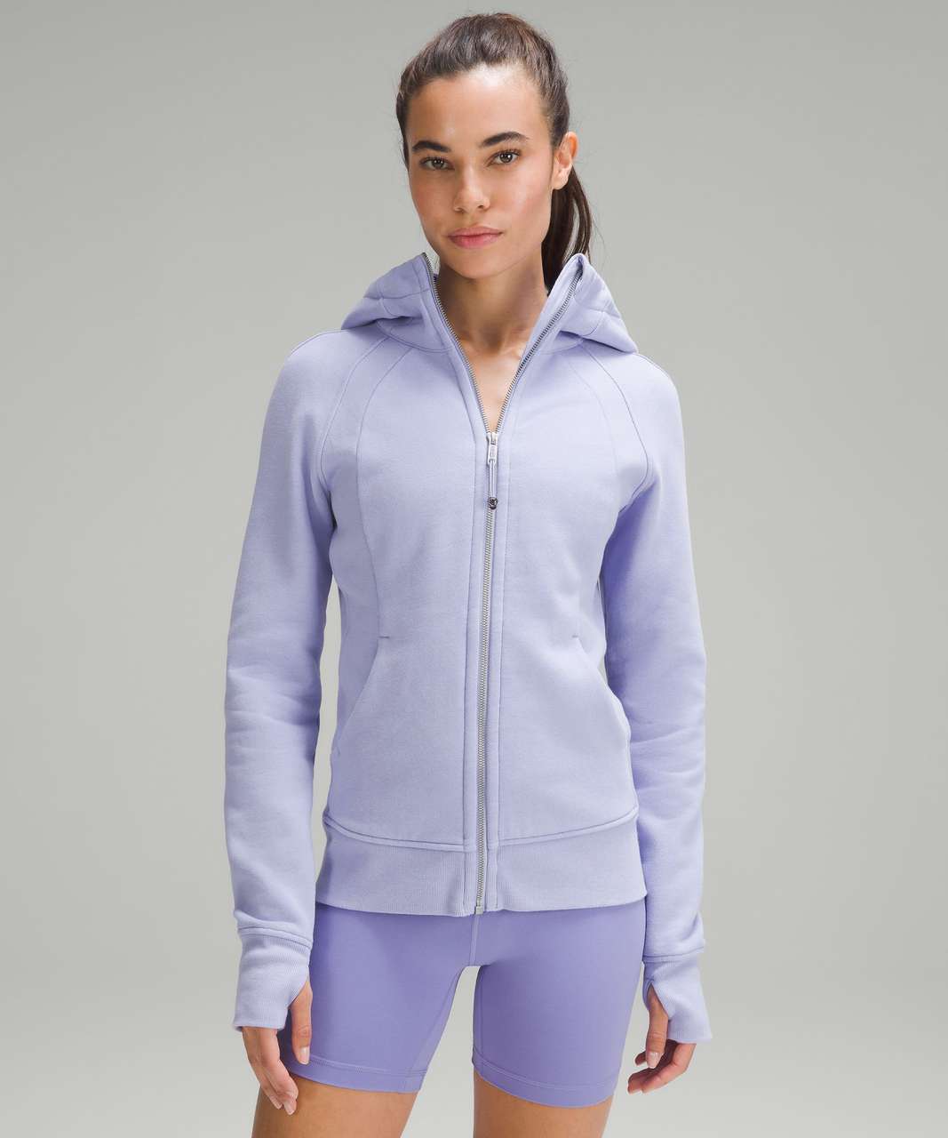 lululemon athletica, Tops, Lululemon Scuba Hoodie Sweatshirt Full Zip  Gray Pink Floral Fleece Lined Size 6