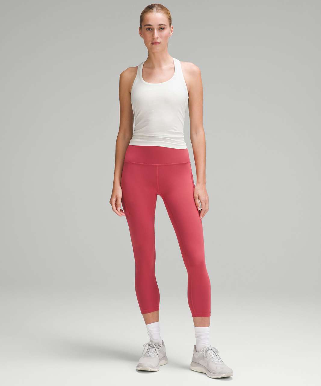 Lululemon Wunder Train High-Rise Crop 21 - Red Merlot - lulu fanatics