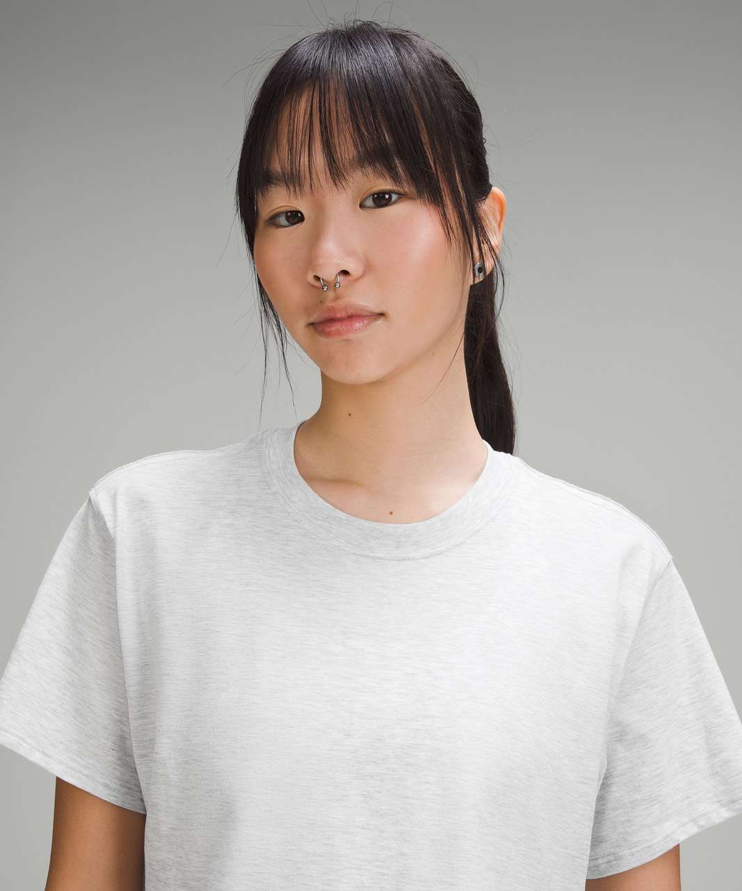 Lululemon All Yours Cropped T-Shirt - Heathered Core Ultra Light Grey