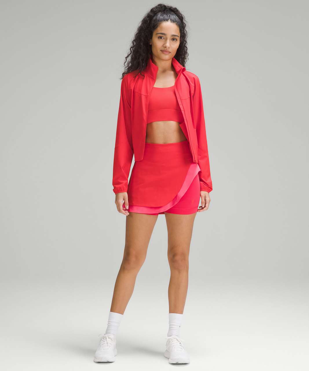 Lululemon Asymmetrical Layered High-Rise Tennis Skirt - Hot Heat / Lip Gloss / Red Glow