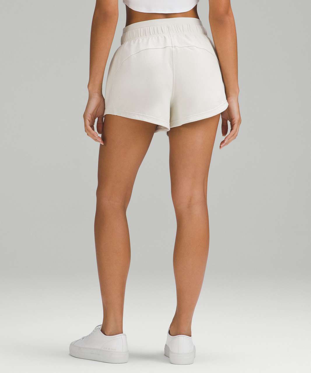 Lululemon Inner Glow High Rise Shorts 3 Women size10 White Stretch French  Terry