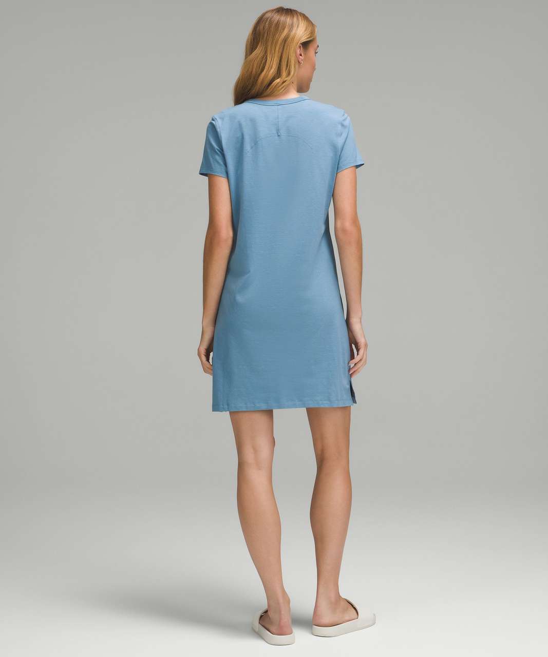 Lululemon Classic-Fit Cotton-Blend T-Shirt Dress - Utility Blue - lulu  fanatics