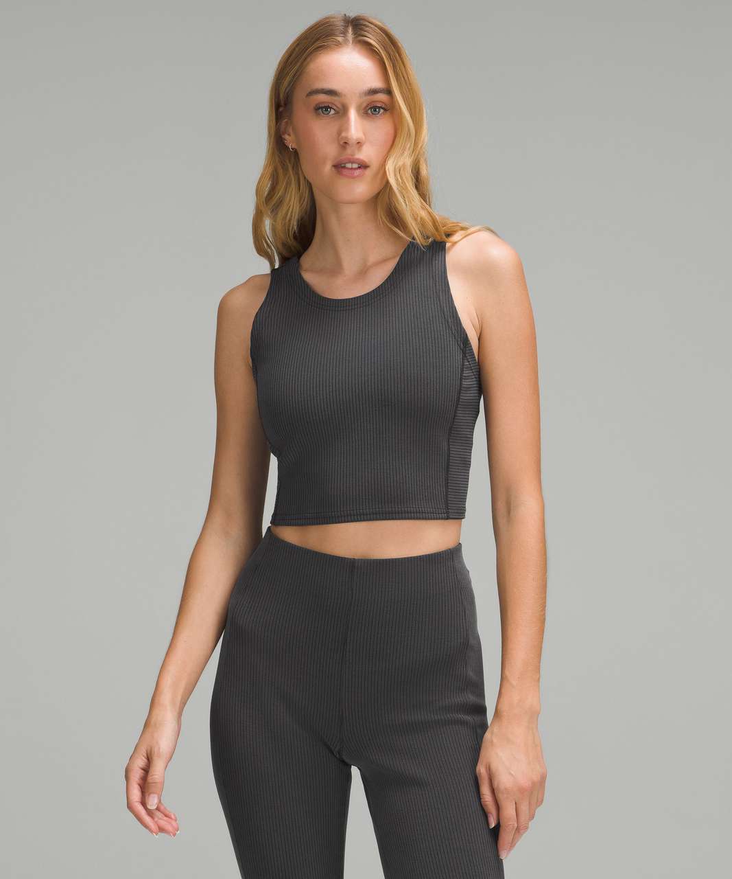 Lululemon Ribbed Softstreme Cropped Tank Top - Black