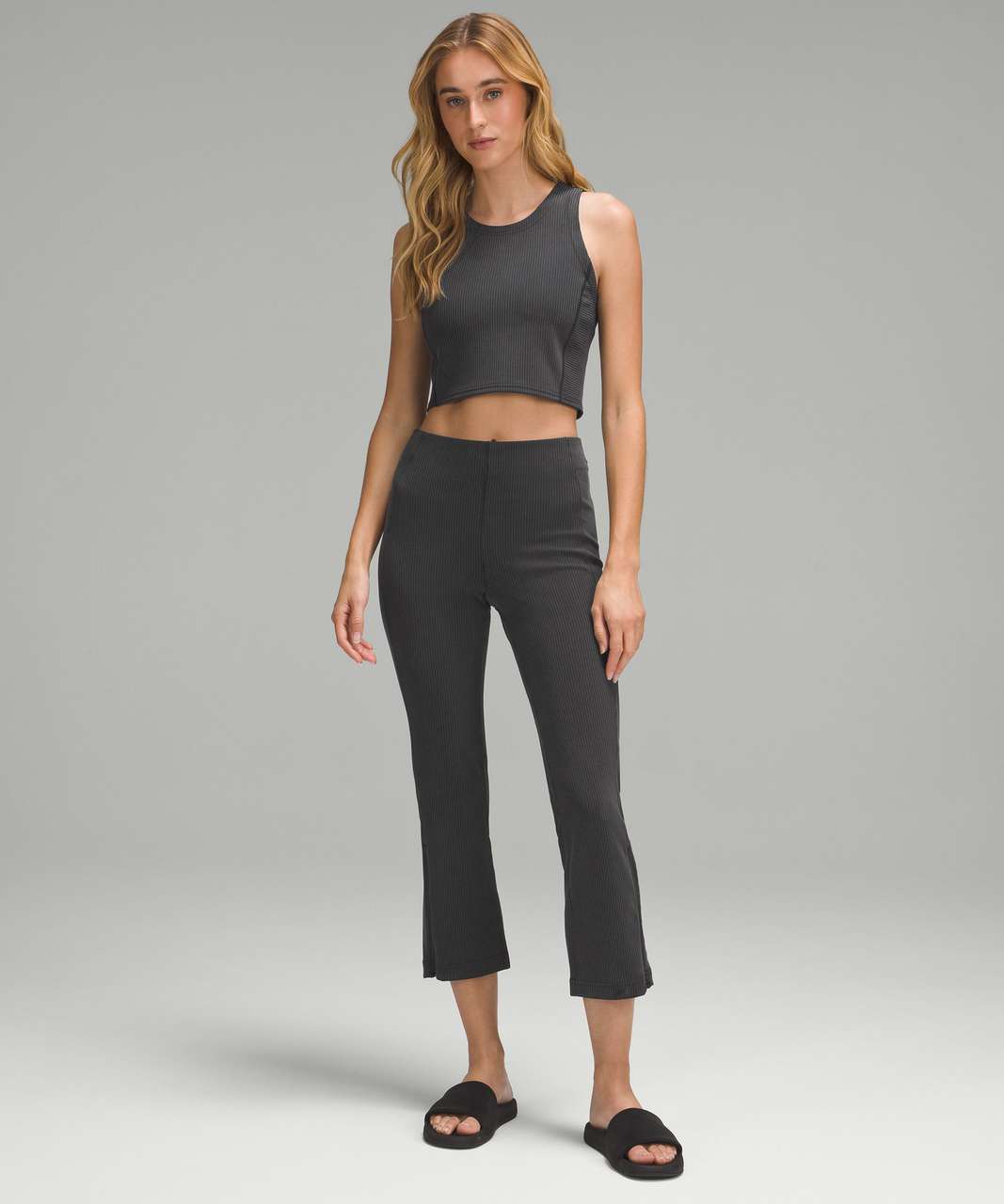 Lululemon Ribbed Softstreme Cropped Tank Top - Black