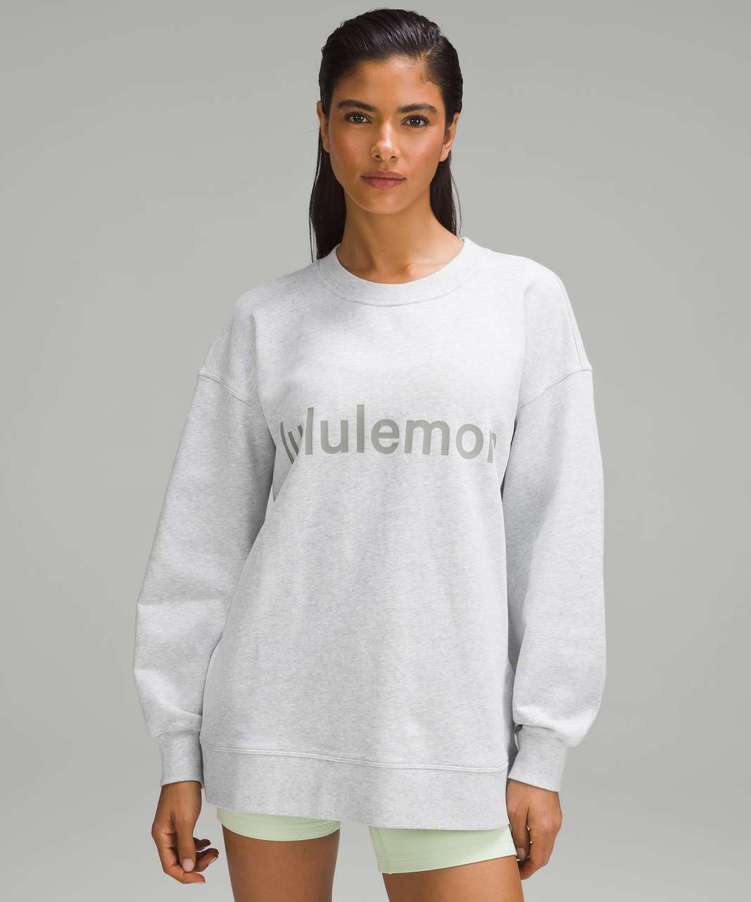 Lululemon Perfectly Oversized Crew - Heathered Core Medium Grey - lulu  fanatics