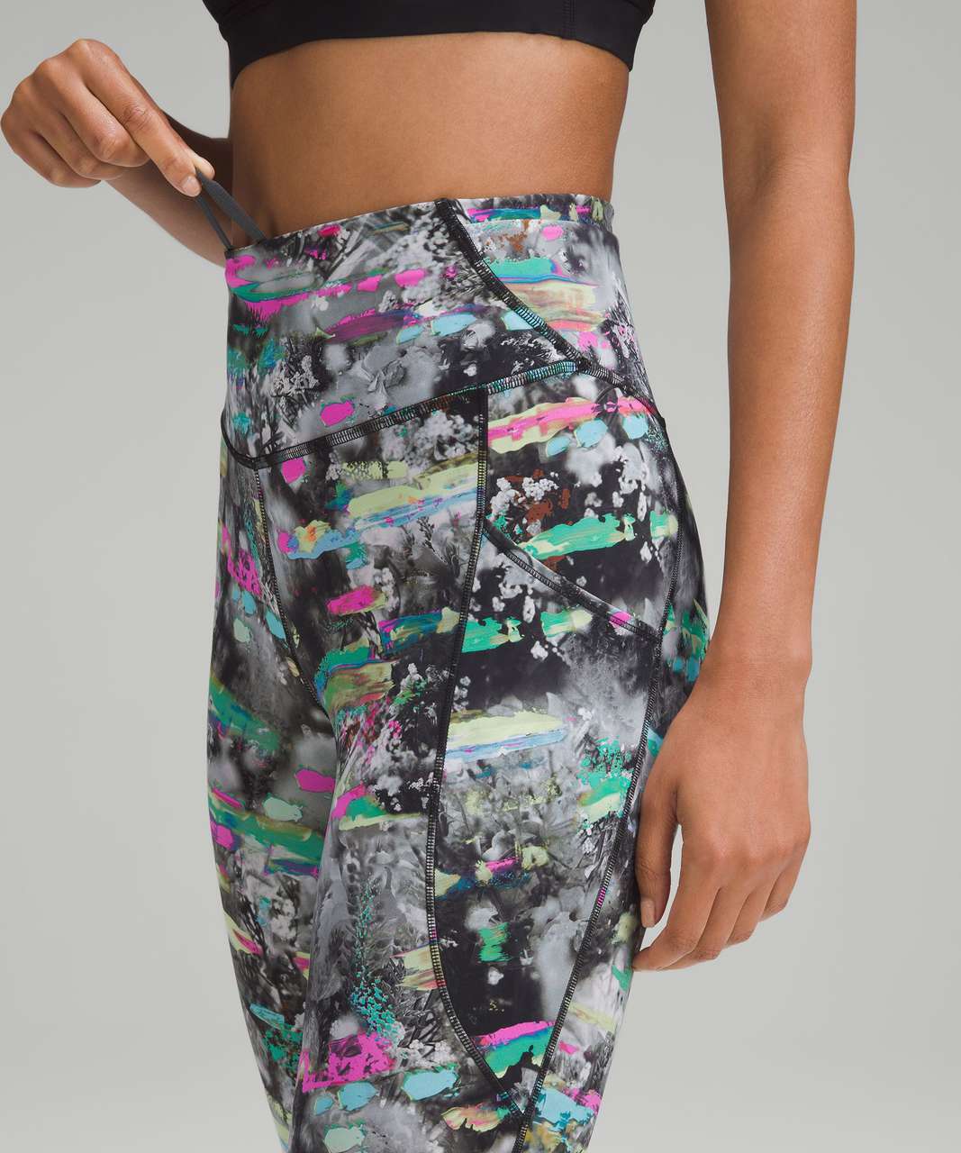 Lululemon Fast and Free High-Rise Crop 23 - Paint Drift Multi - lulu  fanatics