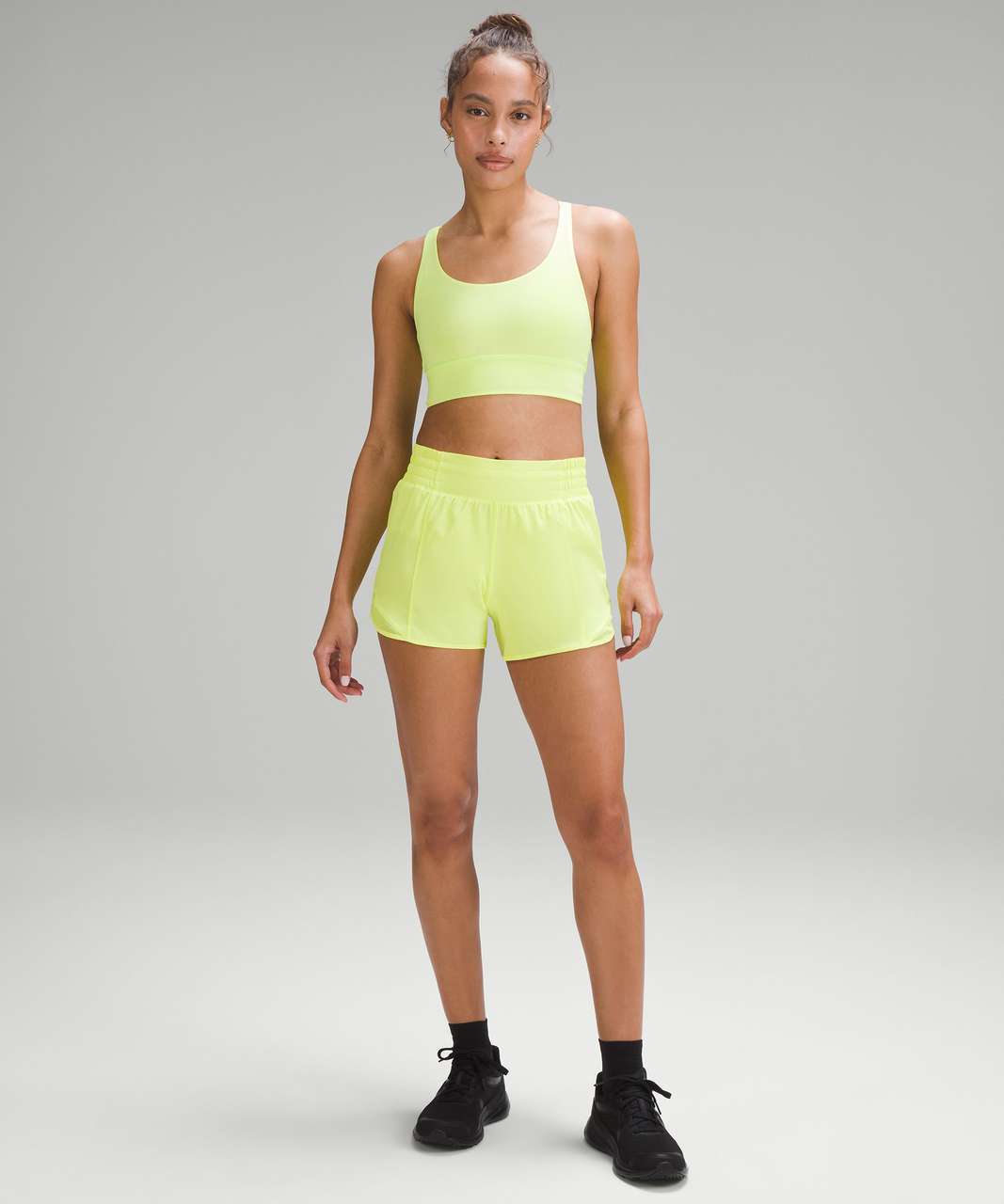 Lululemon Hotty Hot High-Rise Lined Short 4" - Electric Lemon