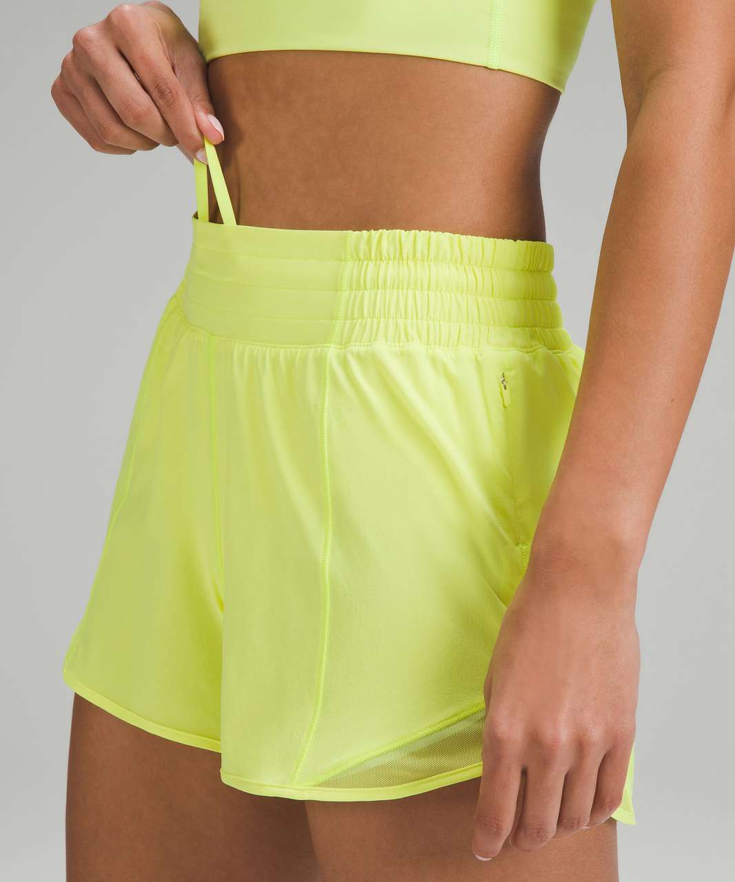 Lululemon Hotty Hot High-Rise Lined Short 4" - Electric Lemon