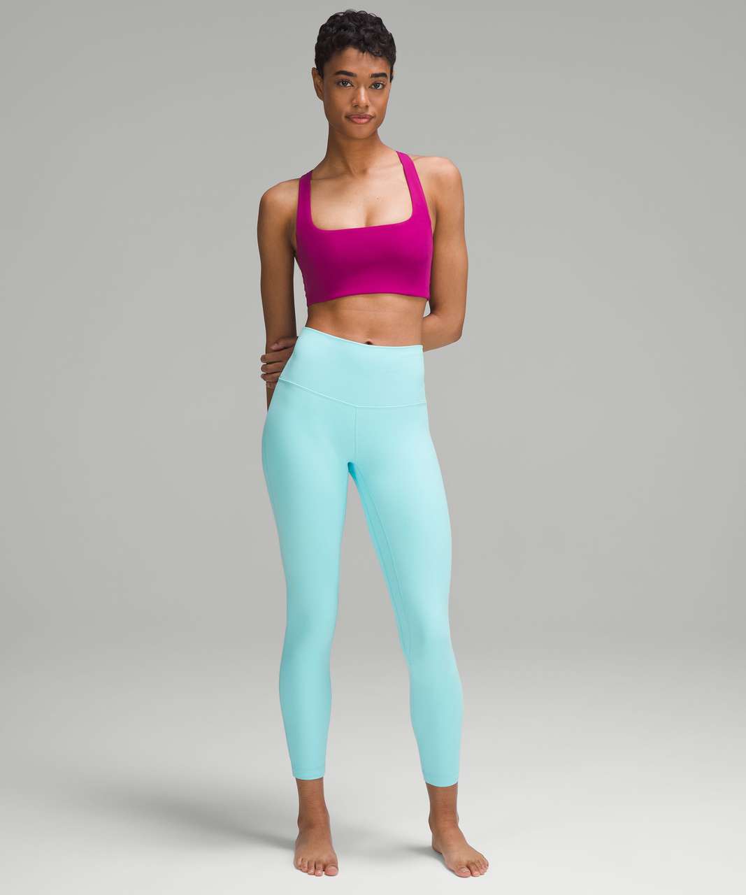 Cyan blue align leggings and asymmetrical bra size 6 in both : r