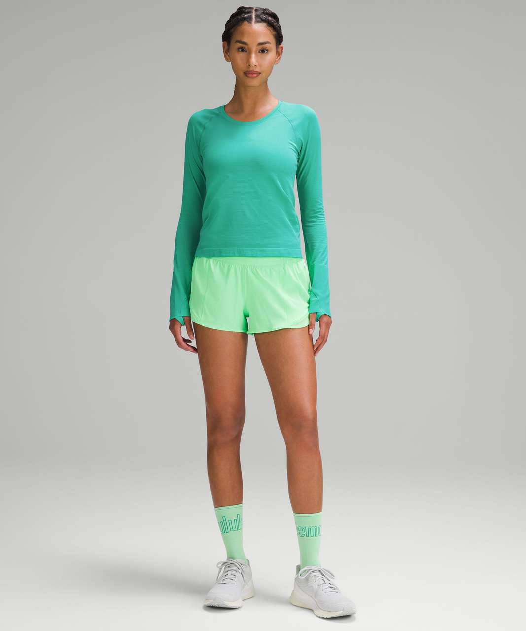 Lululemon Swiftly Tech Long-Sleeve Shirt 2.0 - Kelly Green / Kelly Green -  lulu fanatics