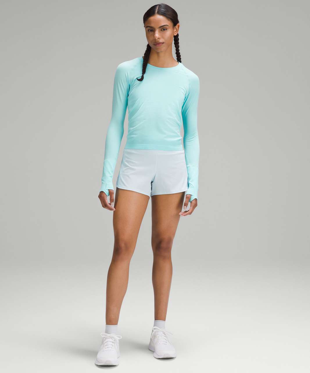 Lululemon Swiftly Tech Long Sleeve Race Length Capri Blue Size 4 - $73 -  From Eden