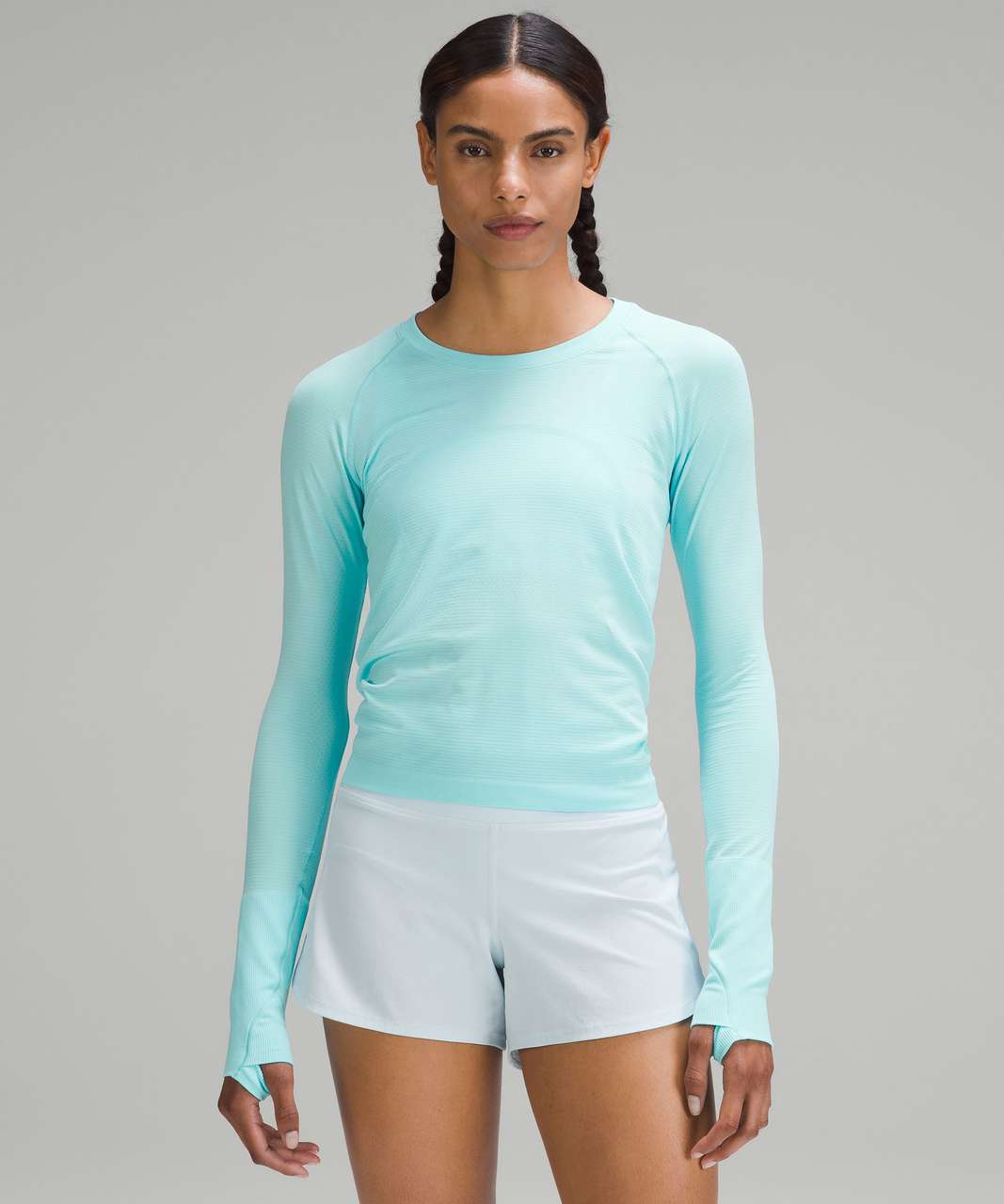 Lululemon Swiftly Tech Long-Sleeve Shirt 2.0 *Race Length - Cyan Blue / Cyan Blue