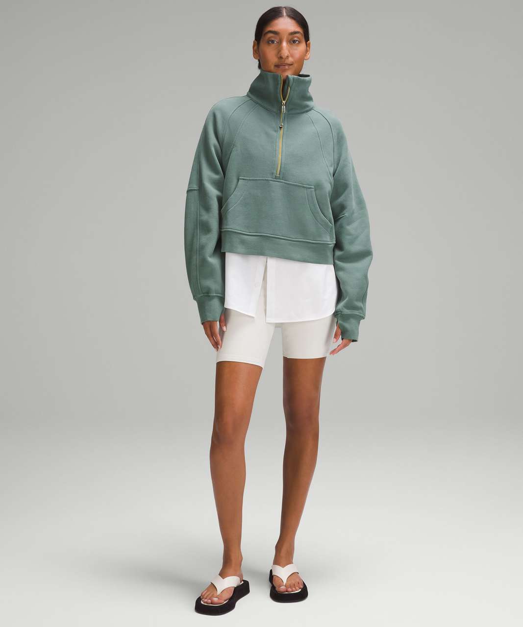 Lululemon Scuba Oversized Funnel Neck Half Zip - Mint Moment