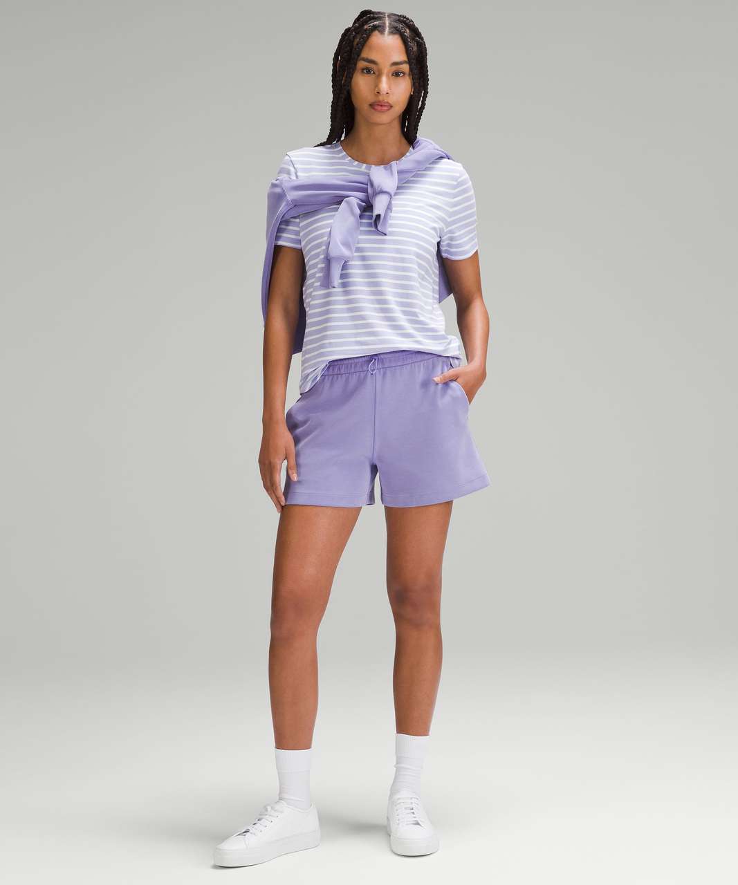 Lululemon Love Crewneck T-Shirt - Yachtie Stripe Lilac Smoke White