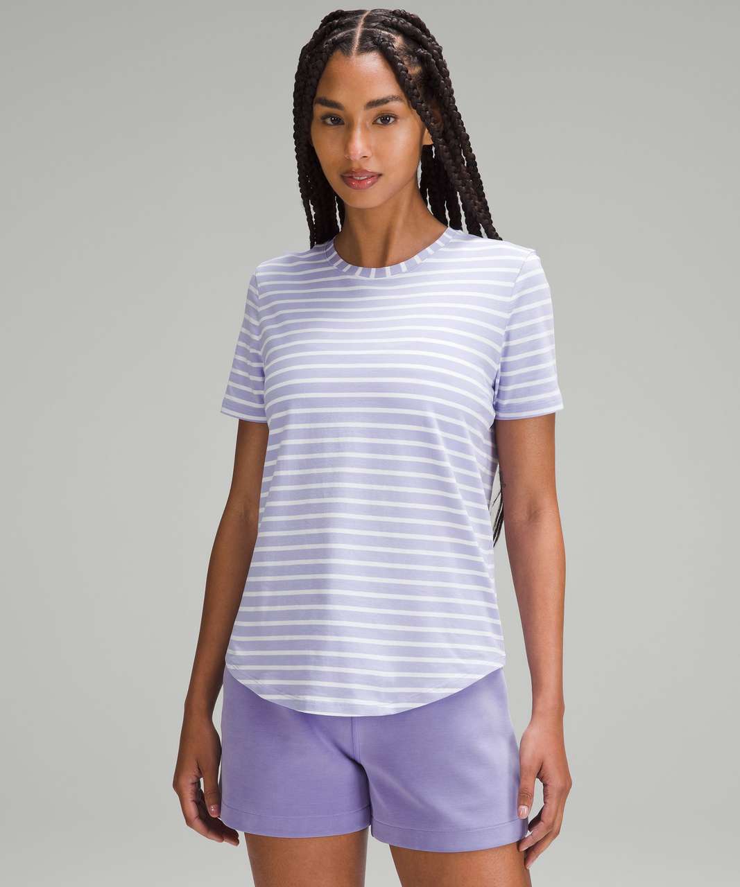 Lululemon Love Crewneck T-Shirt - Yachtie Stripe Lilac Smoke White