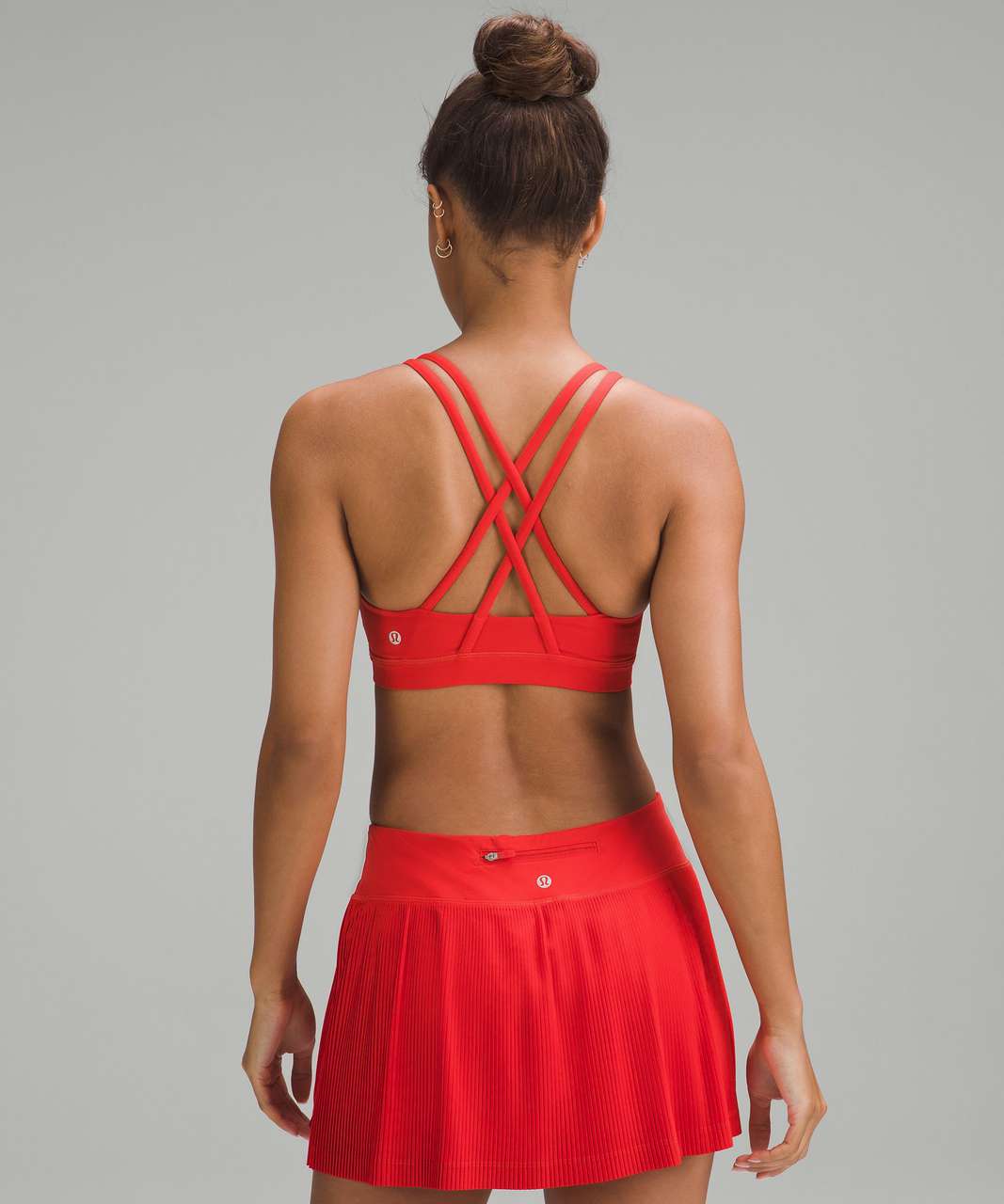 NWT Lululemon Energy Longline Bra Lunar New Year Dark Red Textured Size 2