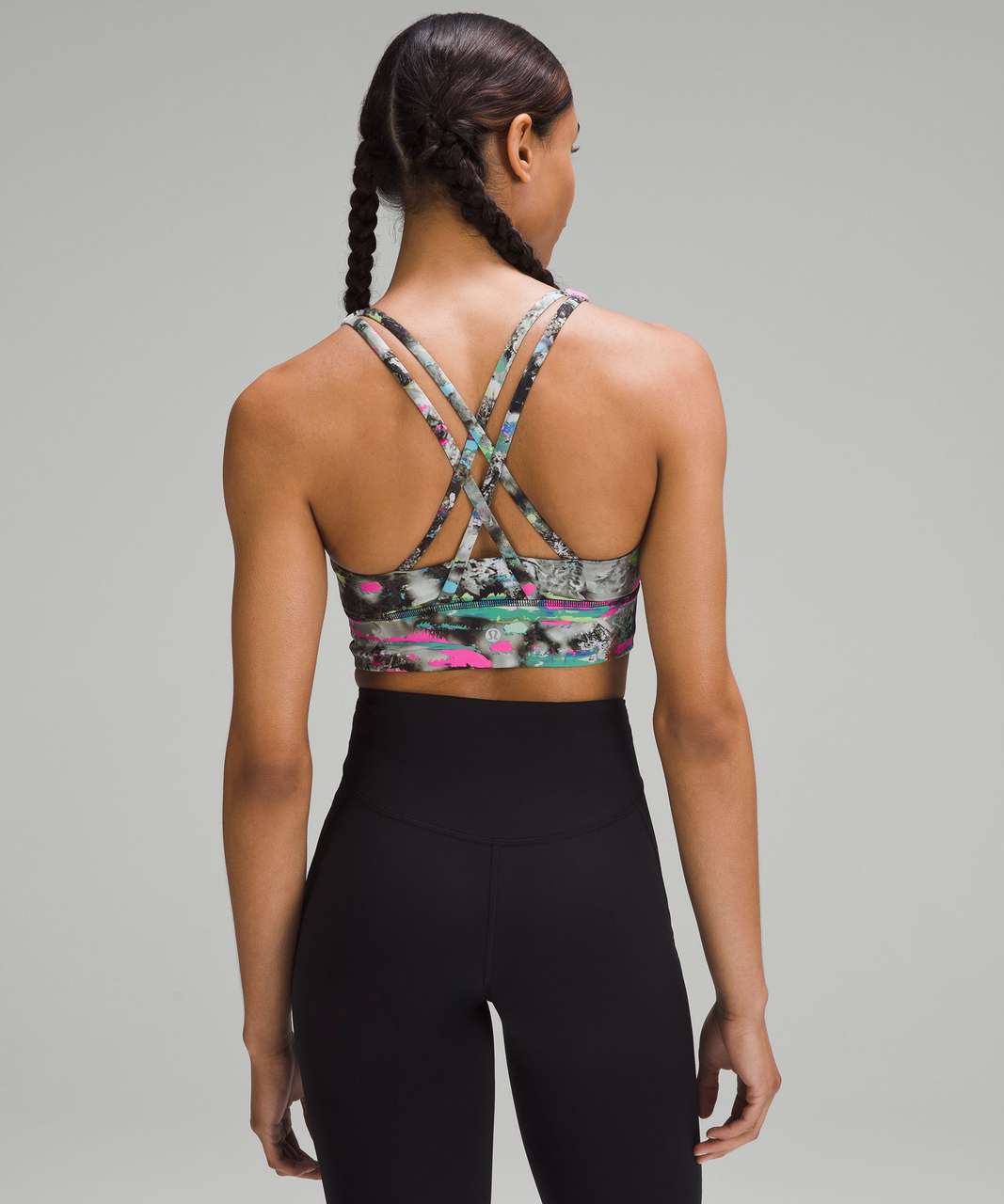 Lululemon Both Ways Bra - Mini Warp White Black / Black - lulu fanatics