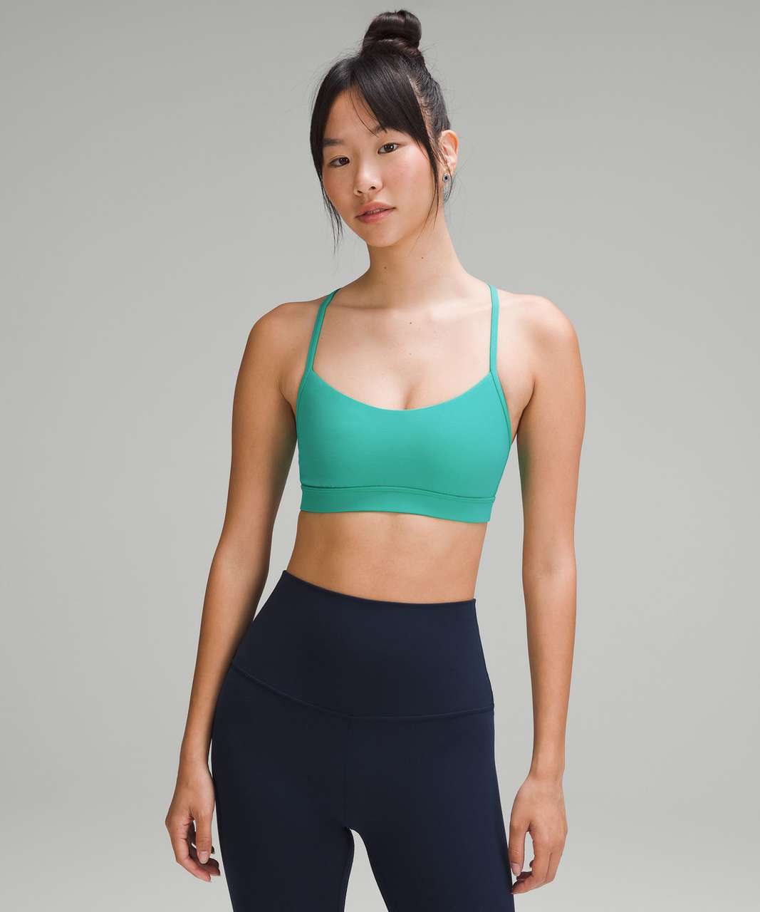 Lululemon Flow Y Nulu Bra Light Support, A-c Cups In Botanical Bloom Green  Twill Flow Y Bra