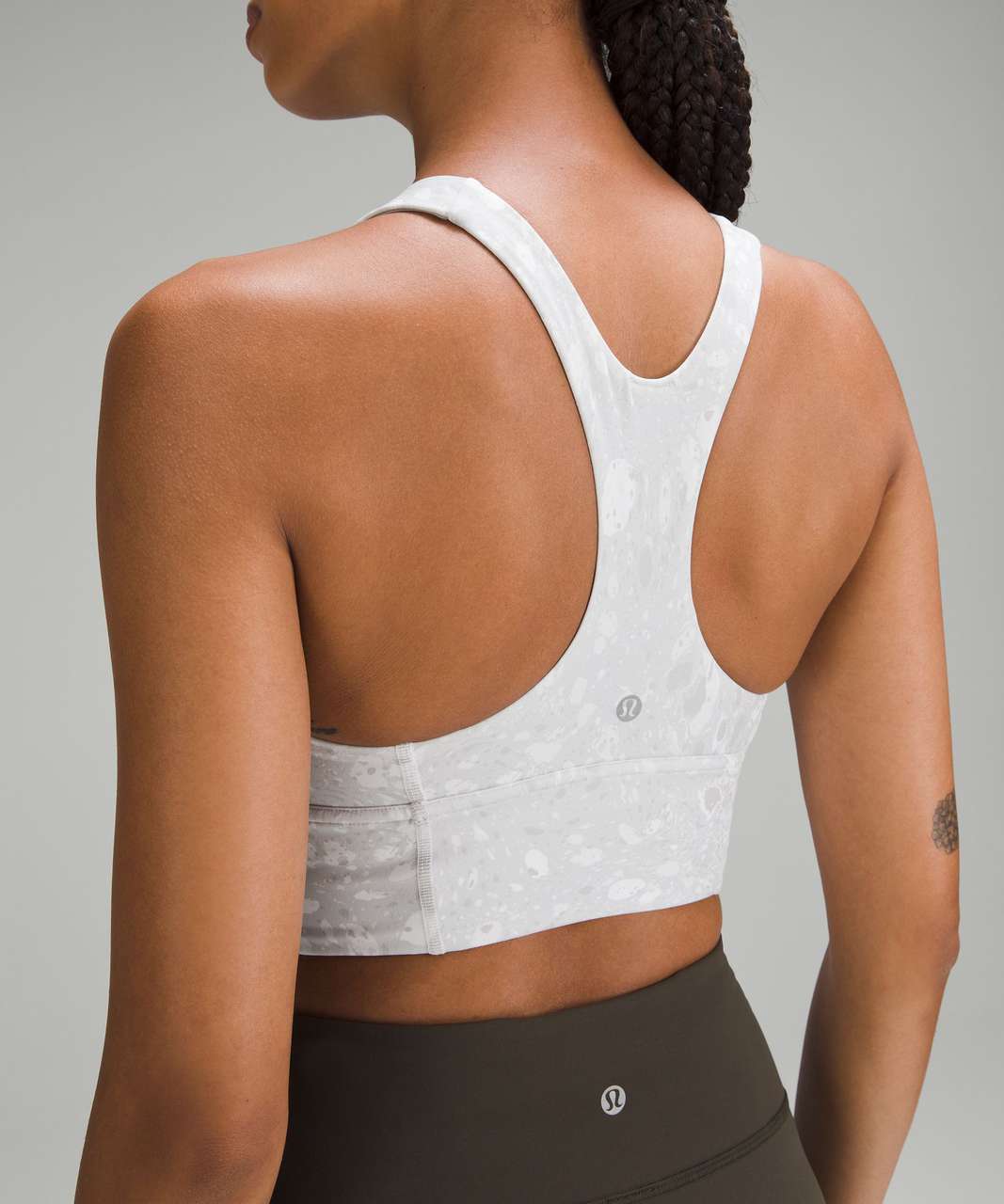 Lululemon Wunder Train Long-Line Bra *Medium Support, C/D Cups - Heathered  Black - lulu fanatics