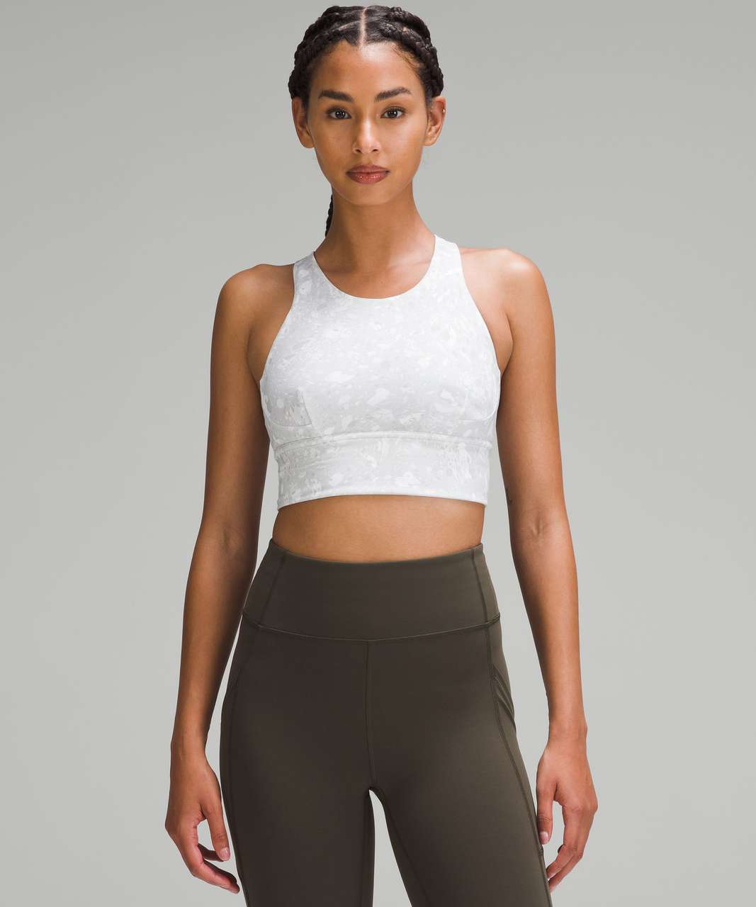 LULULEMON WUNDER TRAIN LONG LINE BRA, UNDERTONE BLACK MULTI, NWT