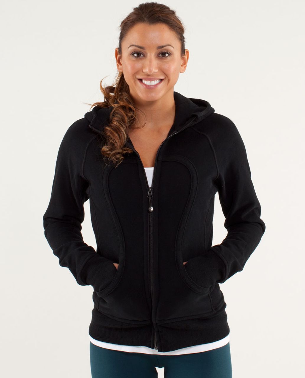 lululemon athletica, Tops, Lululemon Scuba Hoodie Stretch Laceoflage  Polar Cream Black Sz 6