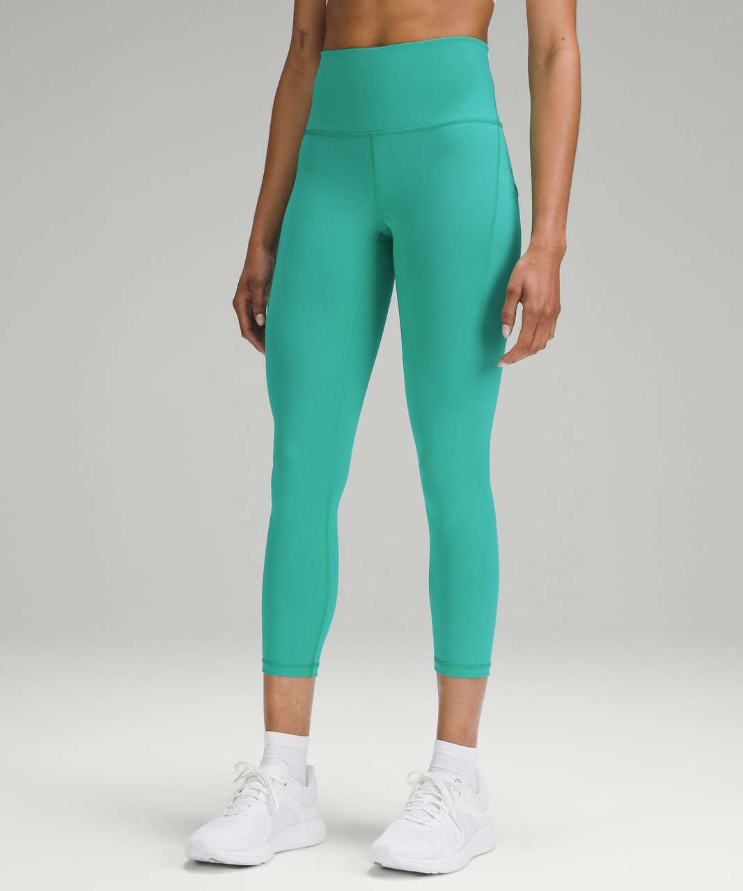 Lululemon Wunder Train High-Rise Crop with Pockets 23 - Kelly Green - lulu  fanatics