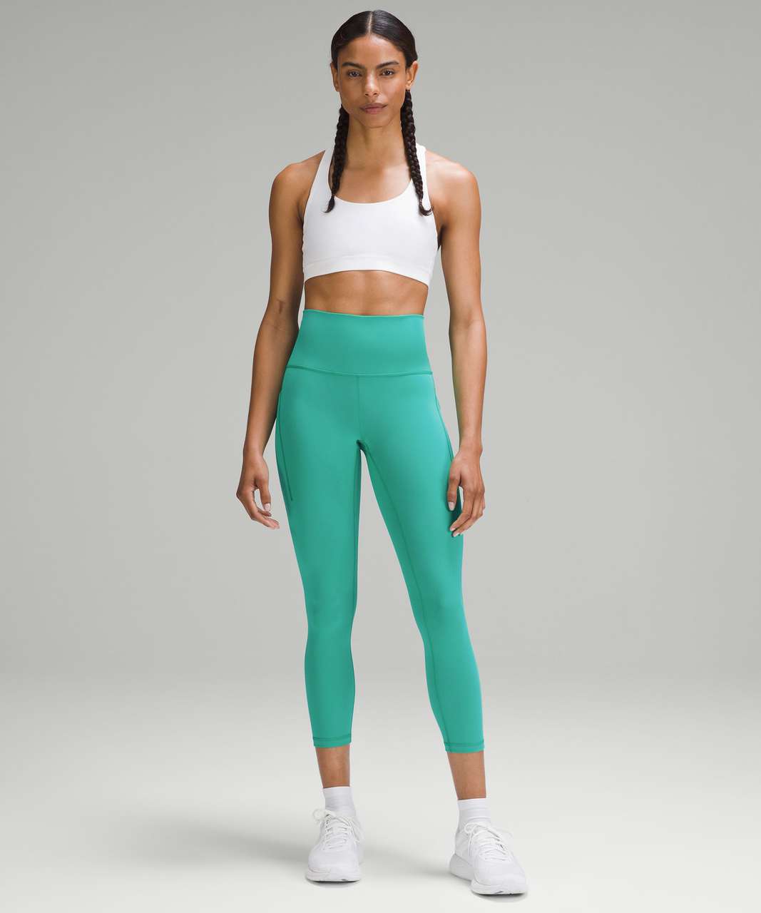 Lululemon Wunder Train High-Rise Crop with Pockets 23" - Kelly Green