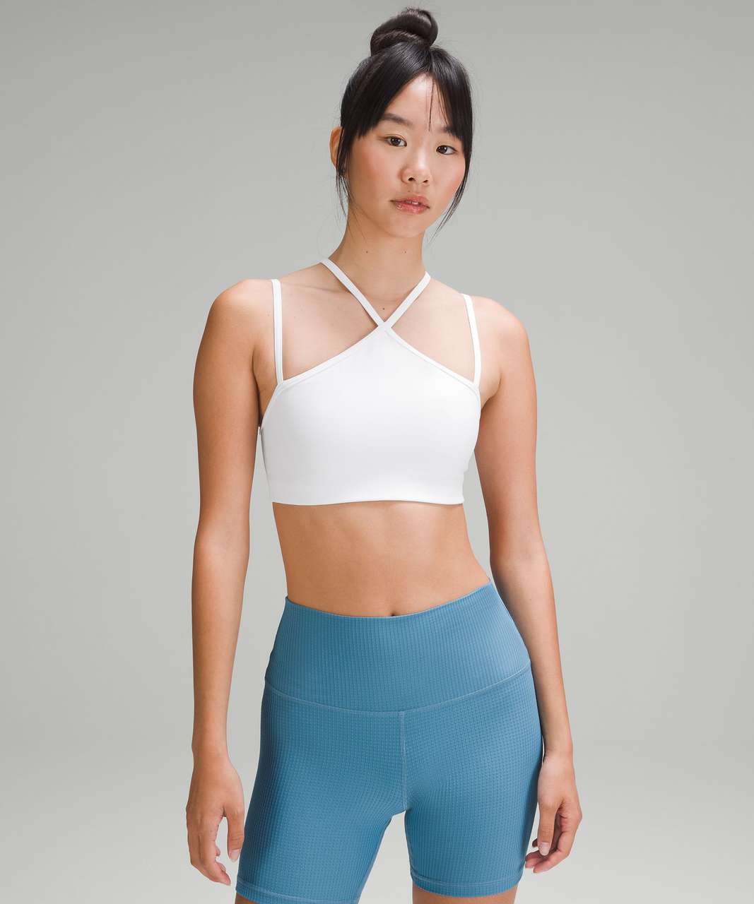 Lululemon Flow Y Strappy Bra Nulu *Light Support, A–C Cups - White