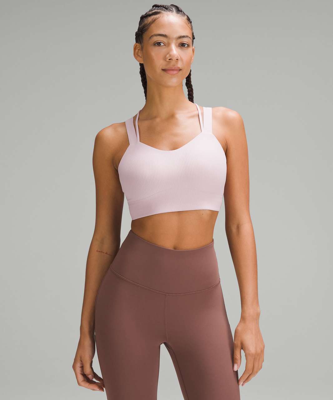 36D LULULEMON RUN Times Bra Pink Taupe £22.95 - PicClick UK