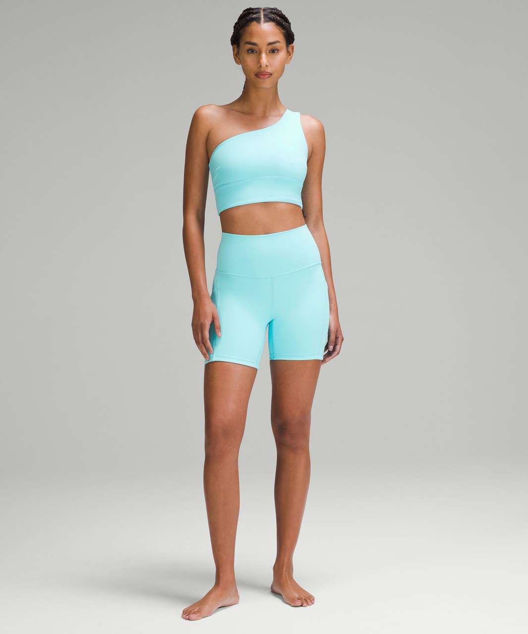 Lululemon Align Asymmetrical Bra *Light Support, C/D Cup - Cyan Blue - lulu  fanatics