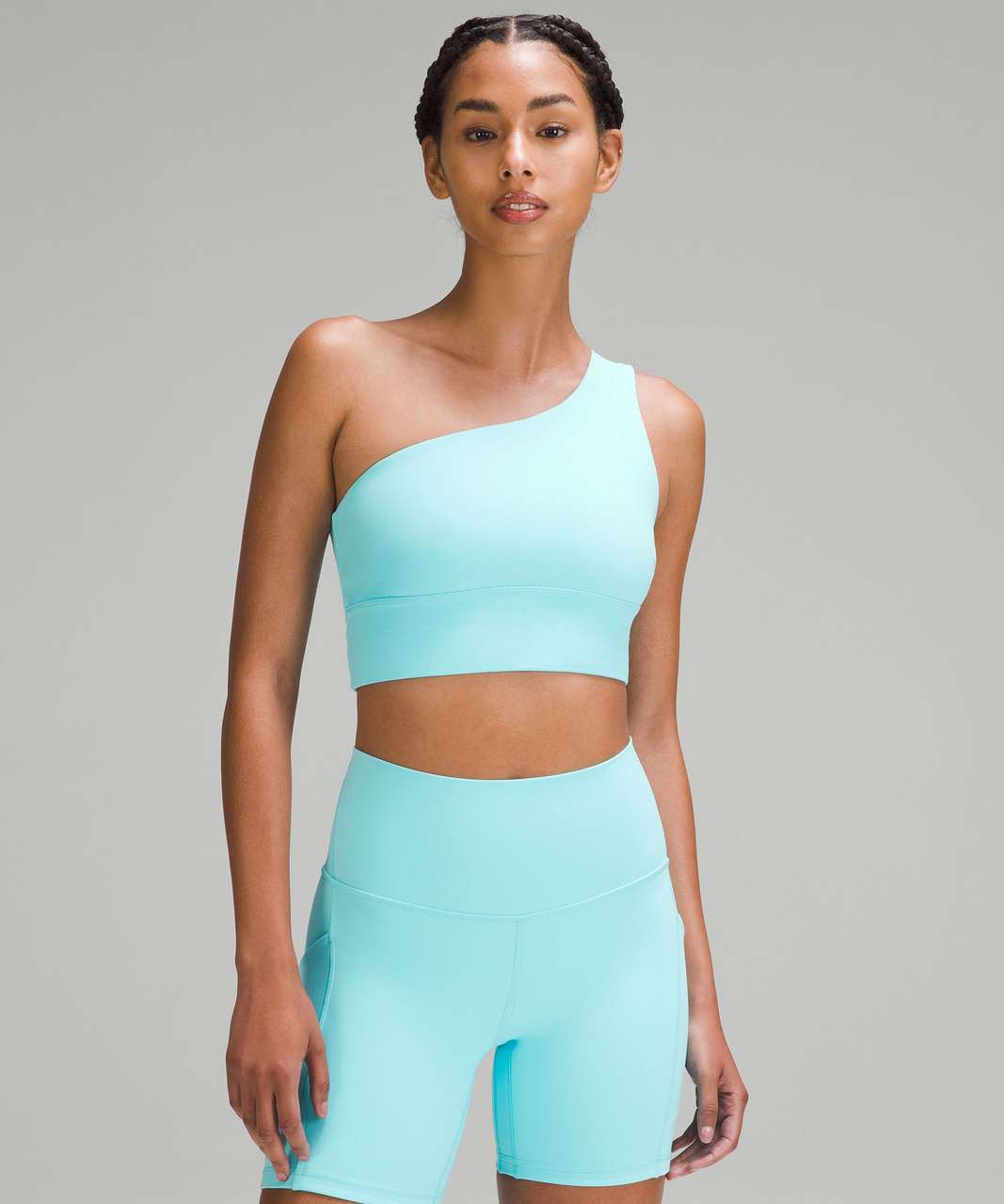 Lululemon Align Asymmetrical Bra *Light Support, C/D Cup - Cyan Blue - lulu  fanatics