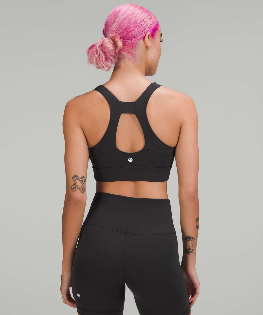 Lululemon Everlux Mesh-Back Train Bra *Light Support, C/D Cup - Black /  Black - lulu fanatics