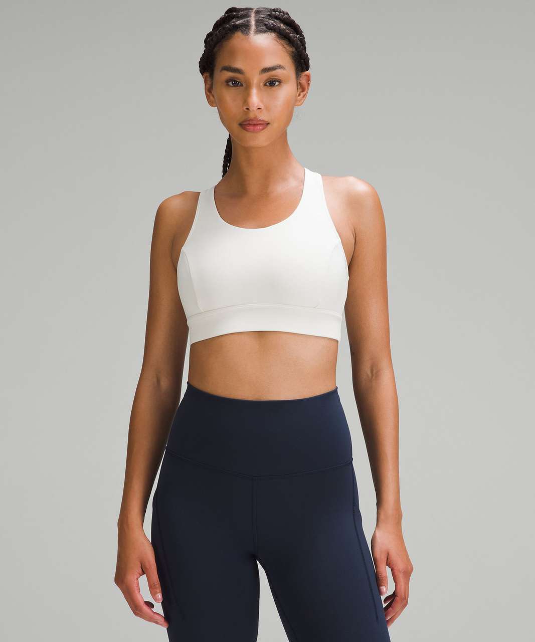 Lululemon Everlux with Mesh Train Bra *Medium Support, B/C Cup - White -  lulu fanatics