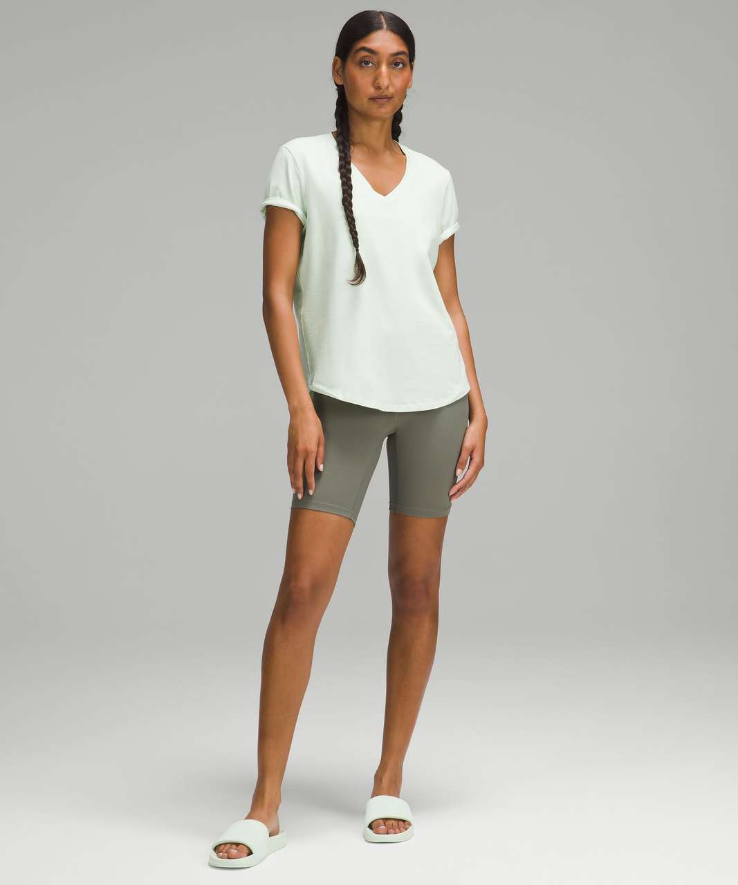 Lululemon Love Tee Short Sleeve V-Neck T-Shirt Rainforest Green Size 12/14  - $10 - From Olga