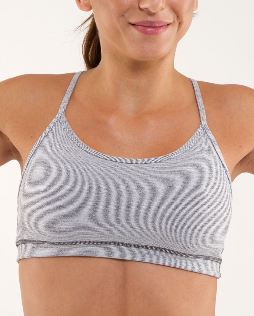 Lululemon Flow Y Bra IV - Heathered Coal Wee Stripe