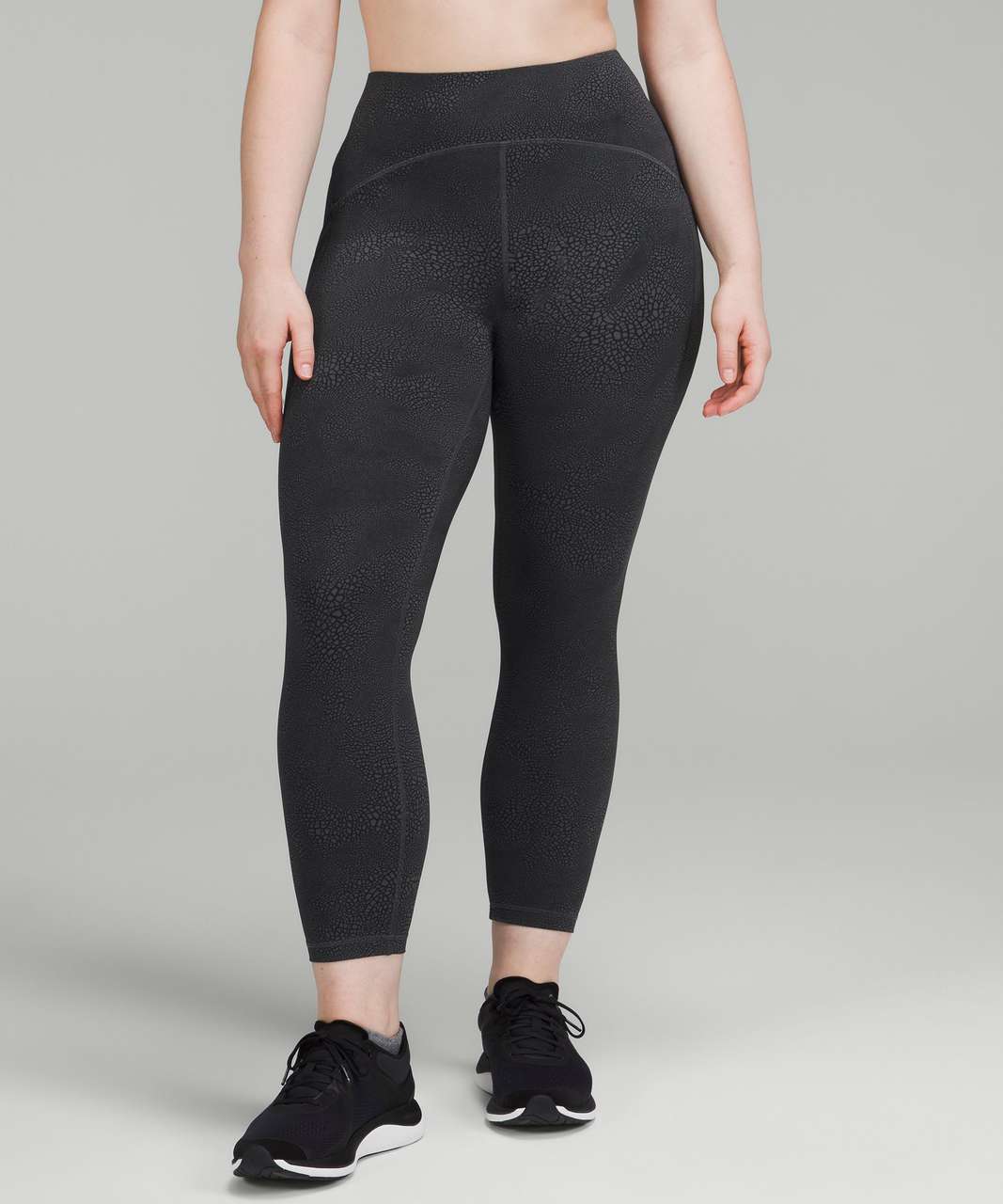 Lululemon Power Thru High-Rise Tight 25" - Crackle Glaze Coal Black