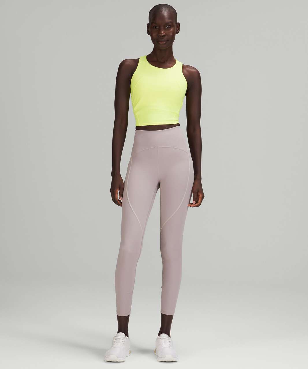 Lululemon Power Thru High-Rise Tight 25 - Mauve Grey - lulu fanatics