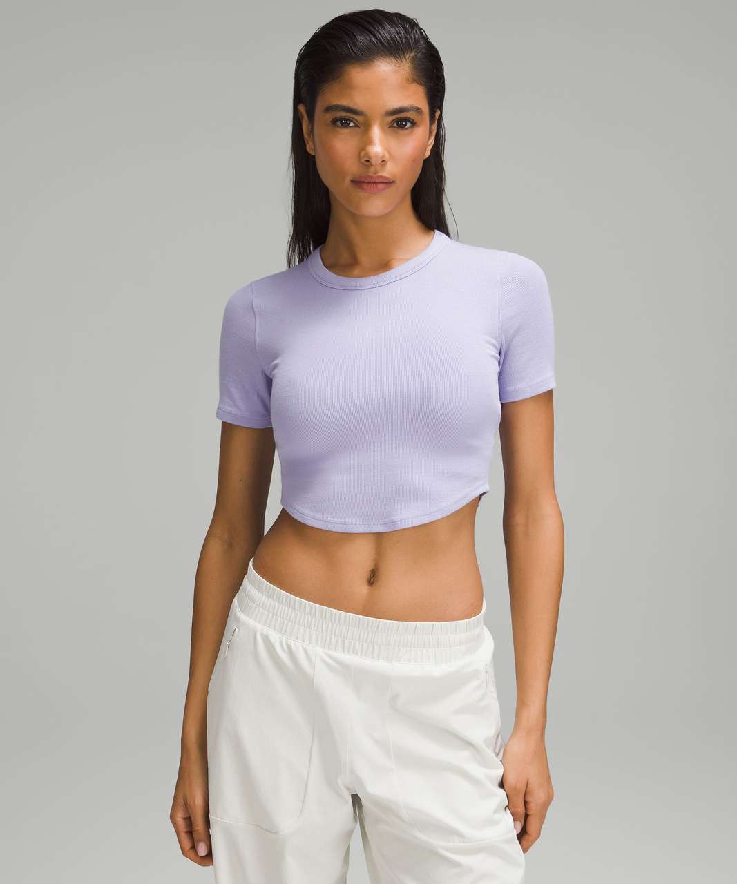 Lululemon Hold Tight Cropped T-Shirt - Lilac Smoke - lulu fanatics