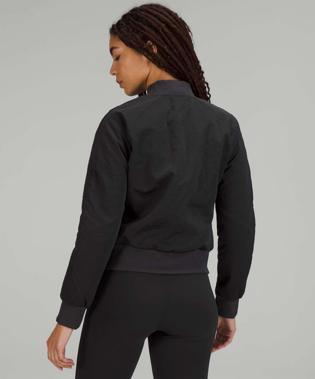 Lululemon Non-Stop Bomber Jacket - Black/Neutral - Size 2 Glyde Fabric