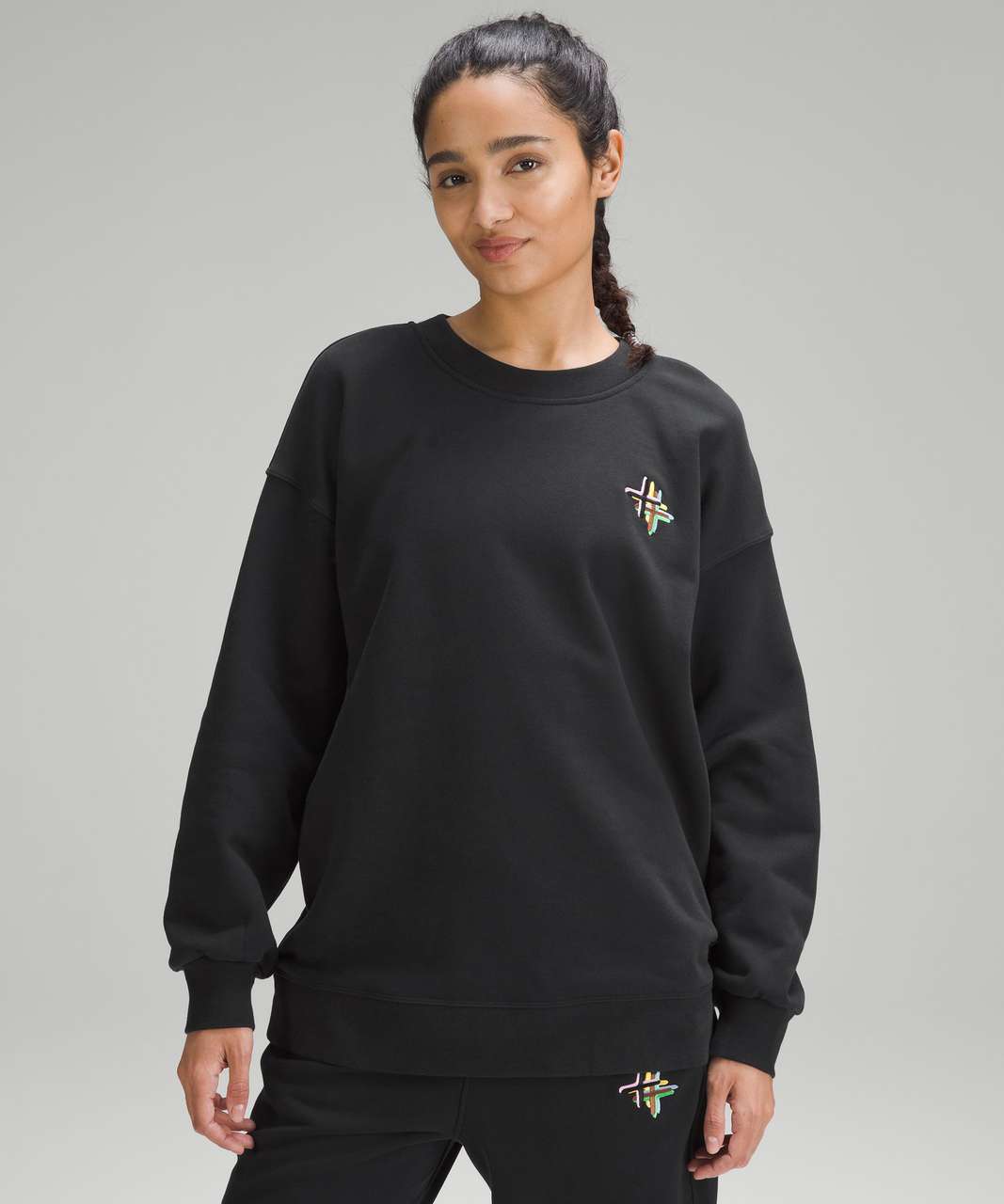 Lululemon Perfectly Oversized Crew *Graphic - Black - lulu fanatics