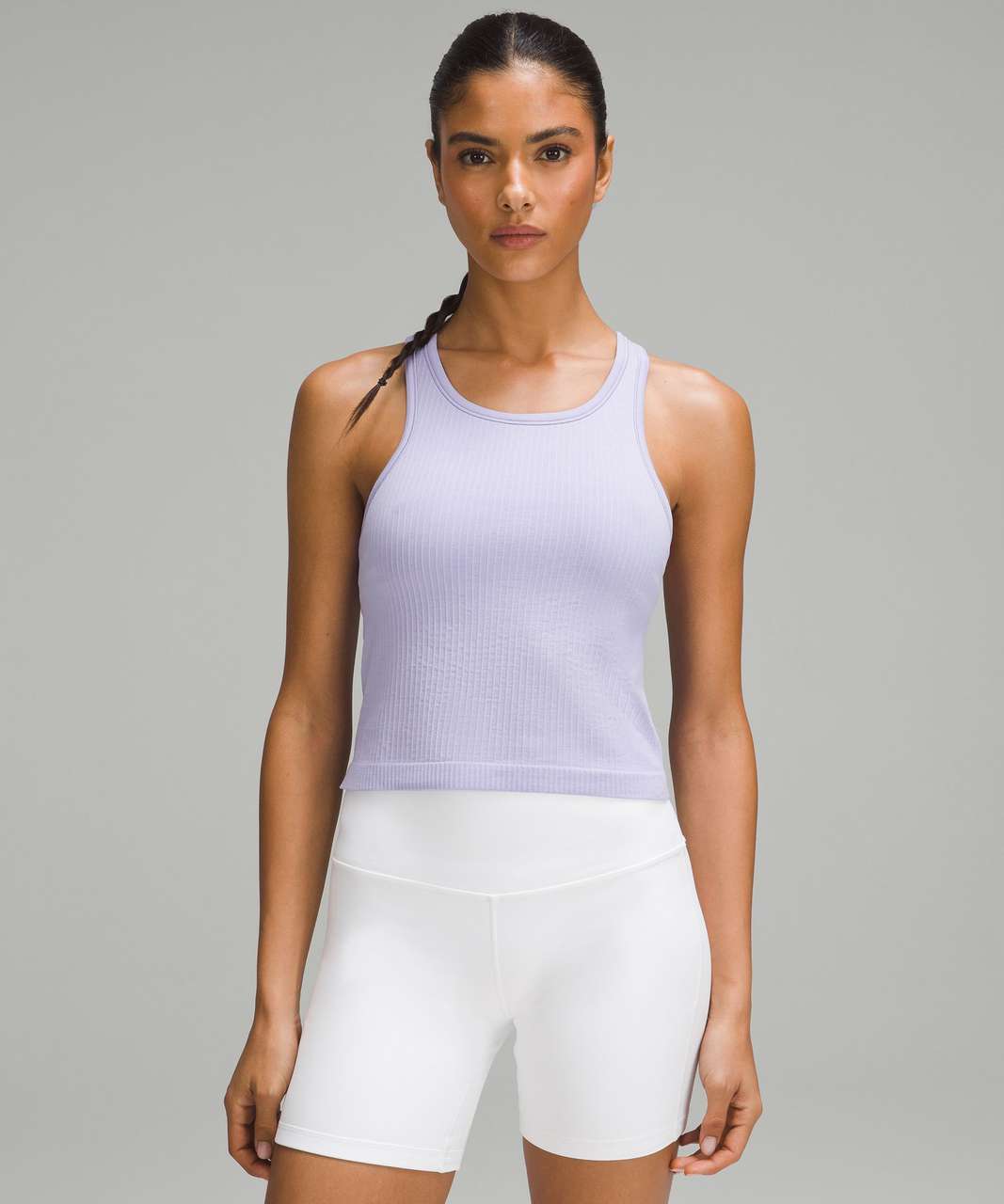 Lululemon Ebb to Street Cropped Racerback Tank Top - Lilac Smoke