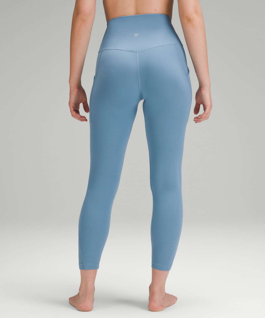 Lululemon Leggings Womens 6 Blue Midi Waist Side Pockets