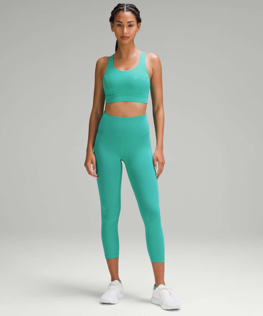 Lululemon Wunder Train High-Rise Crop 23 - Kelly Green - lulu fanatics