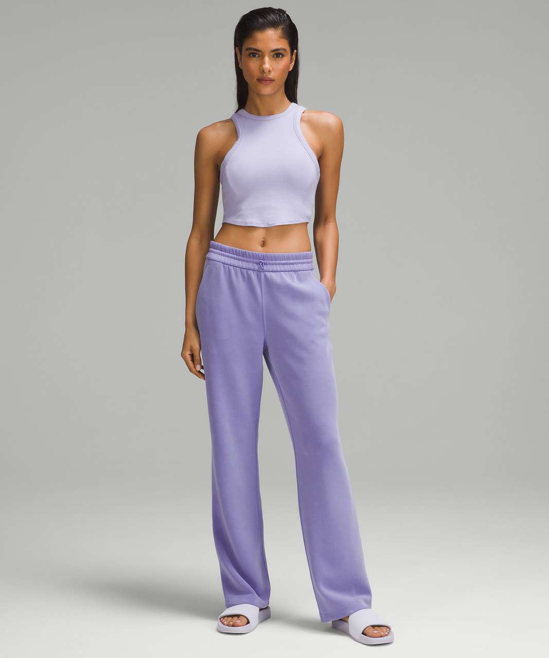 Squad Ribbed Tank - Pale Lilac