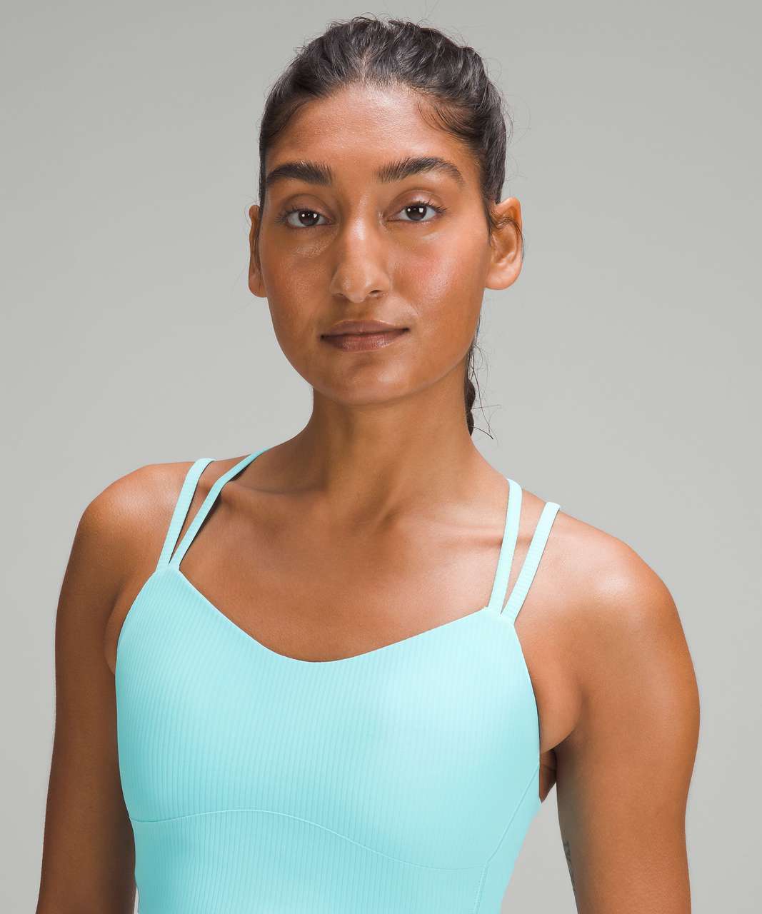 Lululemon Like a Cloud Ribbed Longline Bra *Light Support, B/C Cup - Cyan  Blue - lulu fanatics