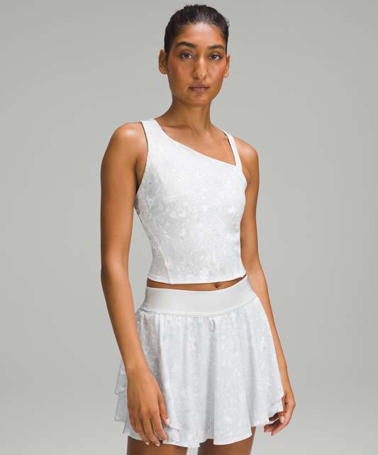 Lululemon Everlux Asymmetrical Tennis Tank Top - White - lulu fanatics