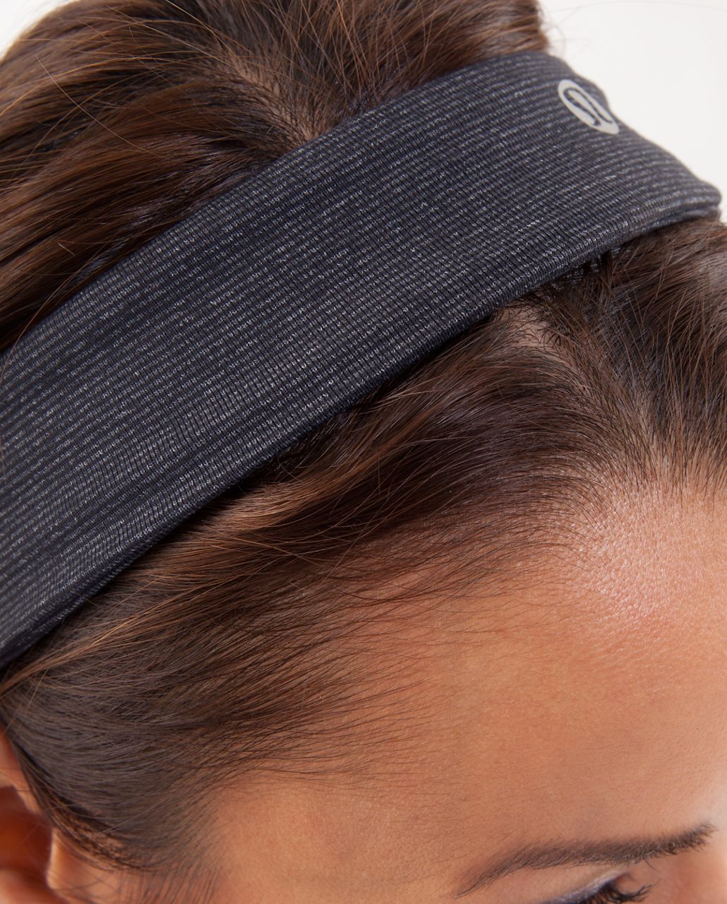 Lululemon Lucky Luon Headband - Deep Coal Heathered Coal Wee Stripe