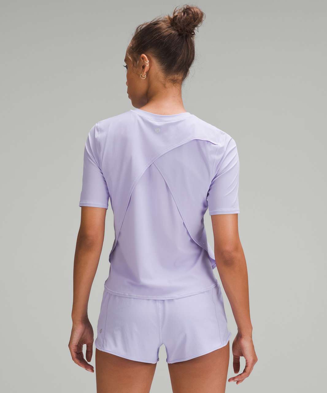 Lululemon UV Protection Fold-Over Running T-Shirt - Lilac Smoke - lulu  fanatics